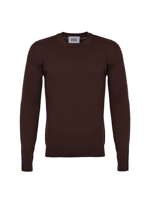 Maglia girocollo slim in lana merinos Moro Alpha studio | AU-3010C1019